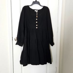 Black button top dress